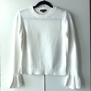 J. Crew | White Knit Sweater with Bell Sleeves